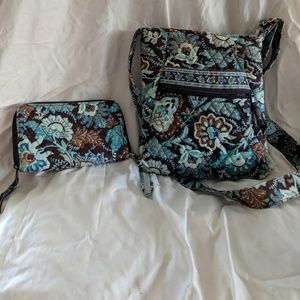 Vera Bradley Java Blue crossbody bag and wallet